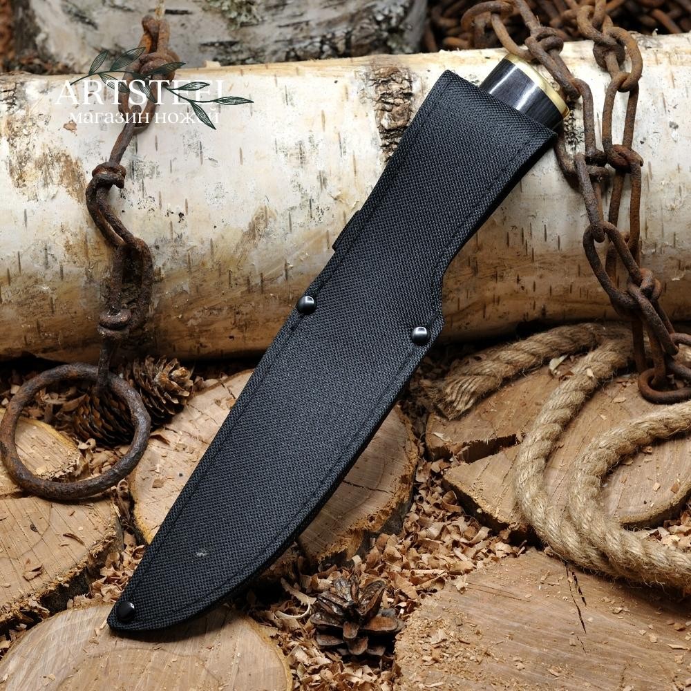 Охотничий нож Ястреб, сталь 65Х13, рукоять бакелит, латунь в интернет-магазине art-steel.ru, фото