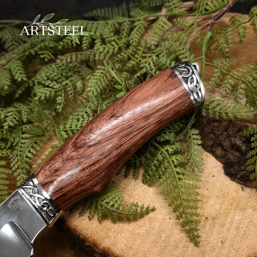 Нож Путина из стали 95Х18, рукоять литье мельхиор, Бубинга, в интернет-магазине art-steel.ru, фото