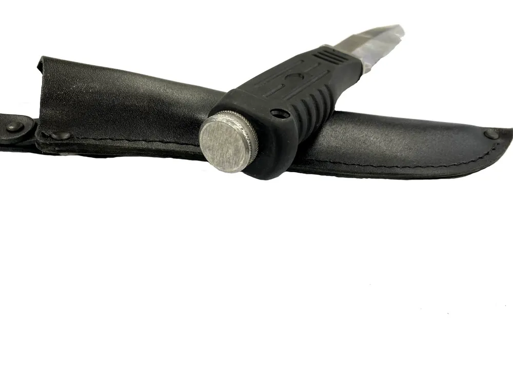 Универсальный нож Спецназ-3 с кожаным чехлом, сталь AUS8, рукоять эластрон в интернет-магазине art-steel.ru Универсальный нож Спецназ-3 с кожаным чехлом, сталь AUS8, рукоять эластрон в интернет-магазине art-steel.ru, фото