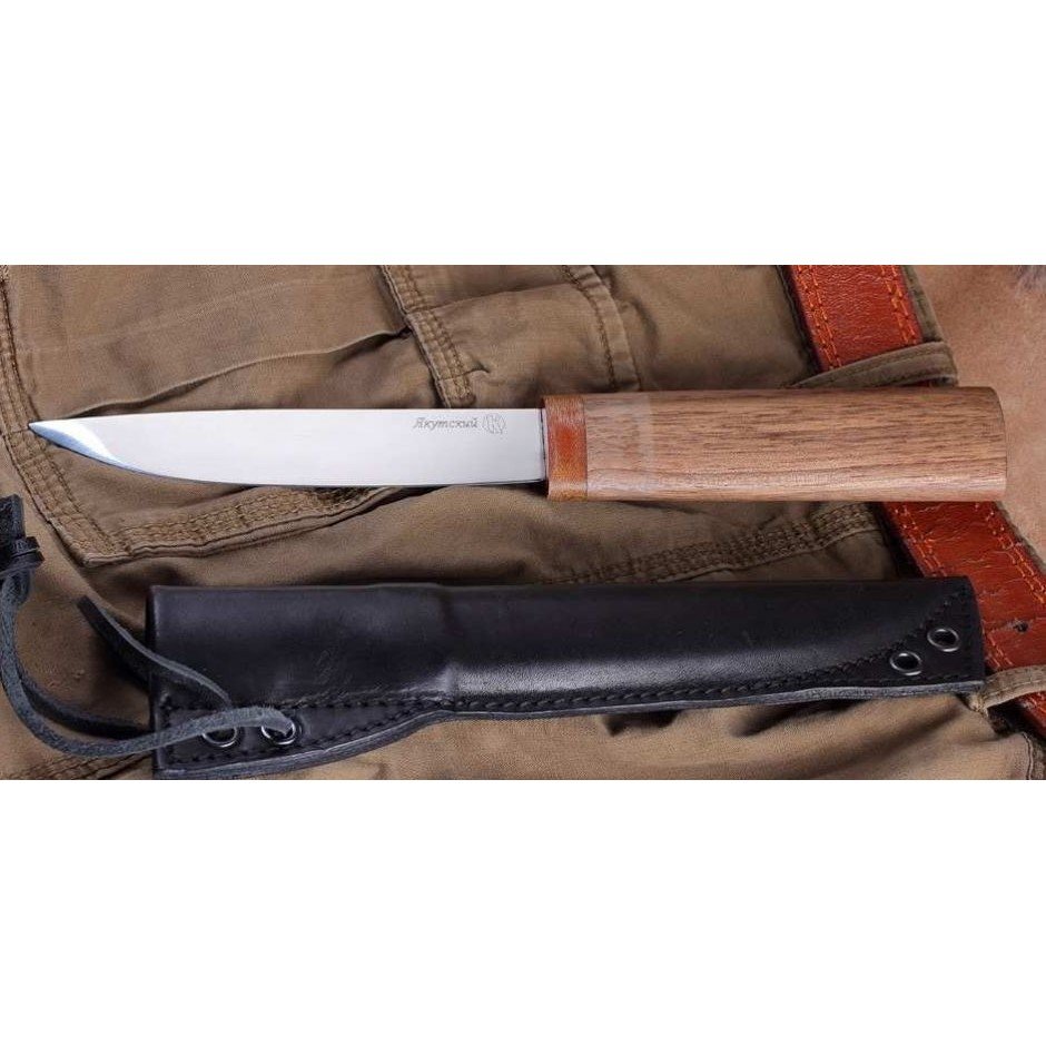 Туристический нож Якутский, сталь AUS8, рукоять дерево в интернет-магазине art-steel.ru, фото