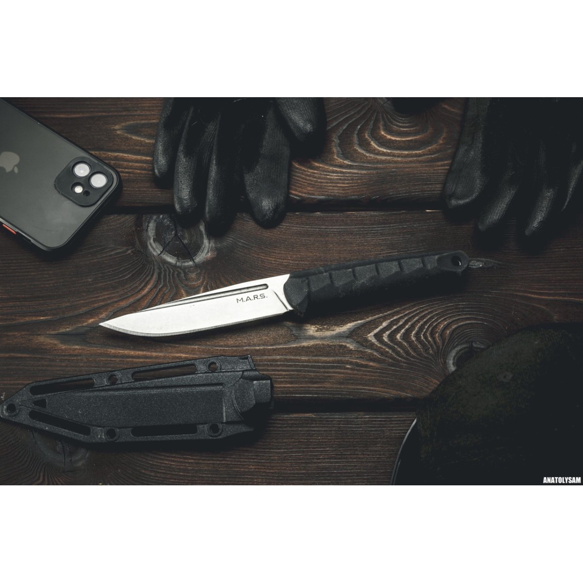 Туристический нож Марс, сталь AUS8, рукоять эластрон в интернет-магазине art-steel.ru, фото