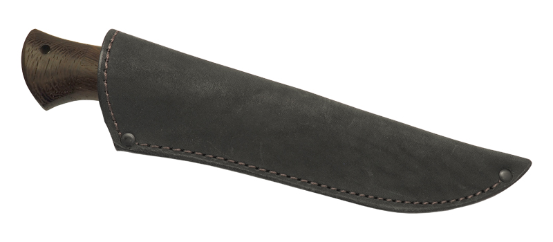 Универсальный хозяйственно-бытовой нож с кожаным чехлом ВОЛК 2, сталь 95х18, рукоять дерево в интернет-магазине art-steel.ru, фото