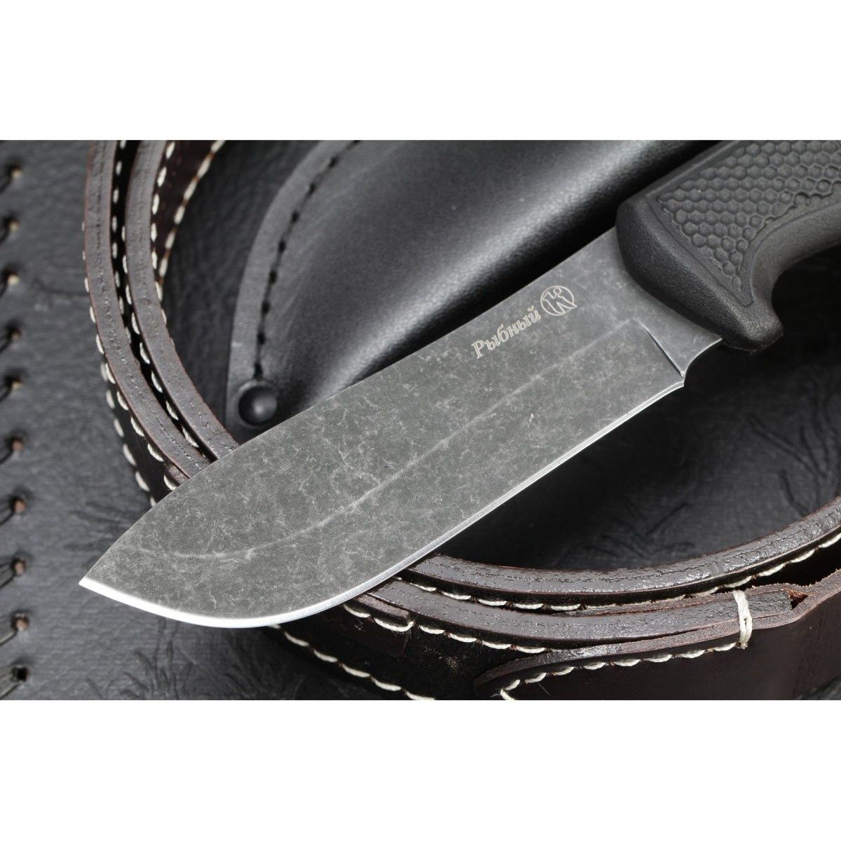 Охотничий нож Рыбный, сталь AUS8, рукоять эластрон в интернет-магазине art-steel.ru, фото