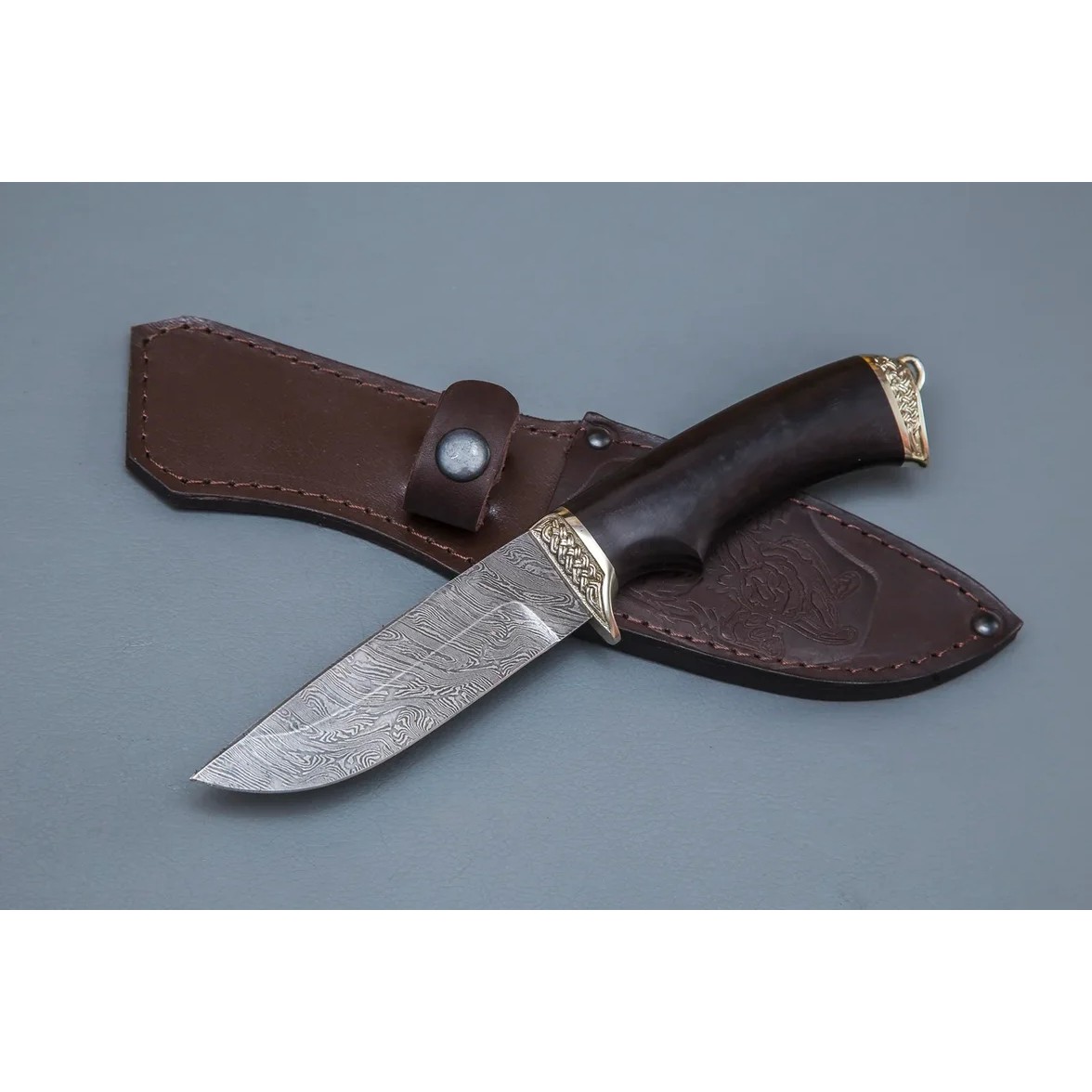 Нож Егерь из дамасской стали, рукоять черное дерево, литьё мельхиор в интернет-магазине art-steel.ru Нож Егерь из дамасской стали, рукоять черное дерево, литьё мельхиор в интернет-магазине art-steel.ru, фото