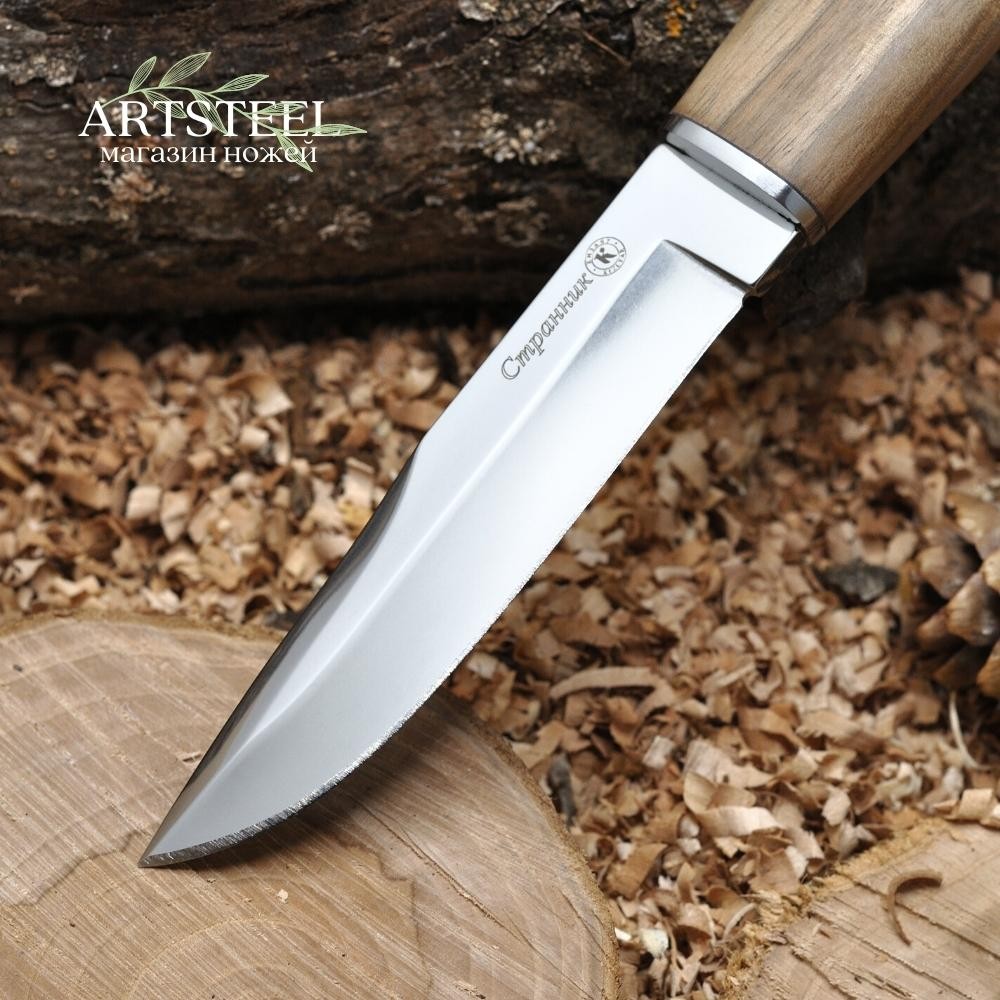 Охотничий нож Странник, сталь AUS8, рукоять дерево в интернет-магазине art-steel.ru, фото