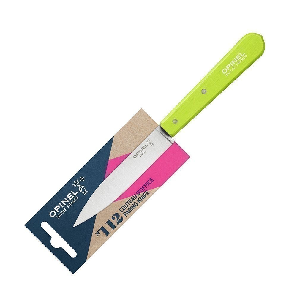 Нож столовый Opinel №112, деревянная рукоять, блистер, нержавеющая сталь, зеленый в интернет-магазине art-steel.ru, фото