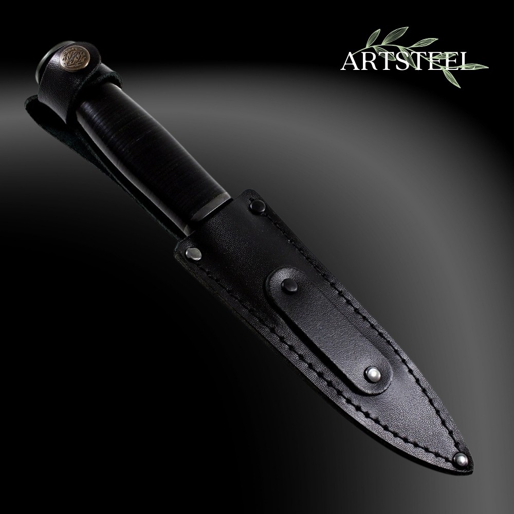 Нож Тень, сталь AUS8, рукоять натуральная кожа в интернет-магазине art-steel.ru, фото