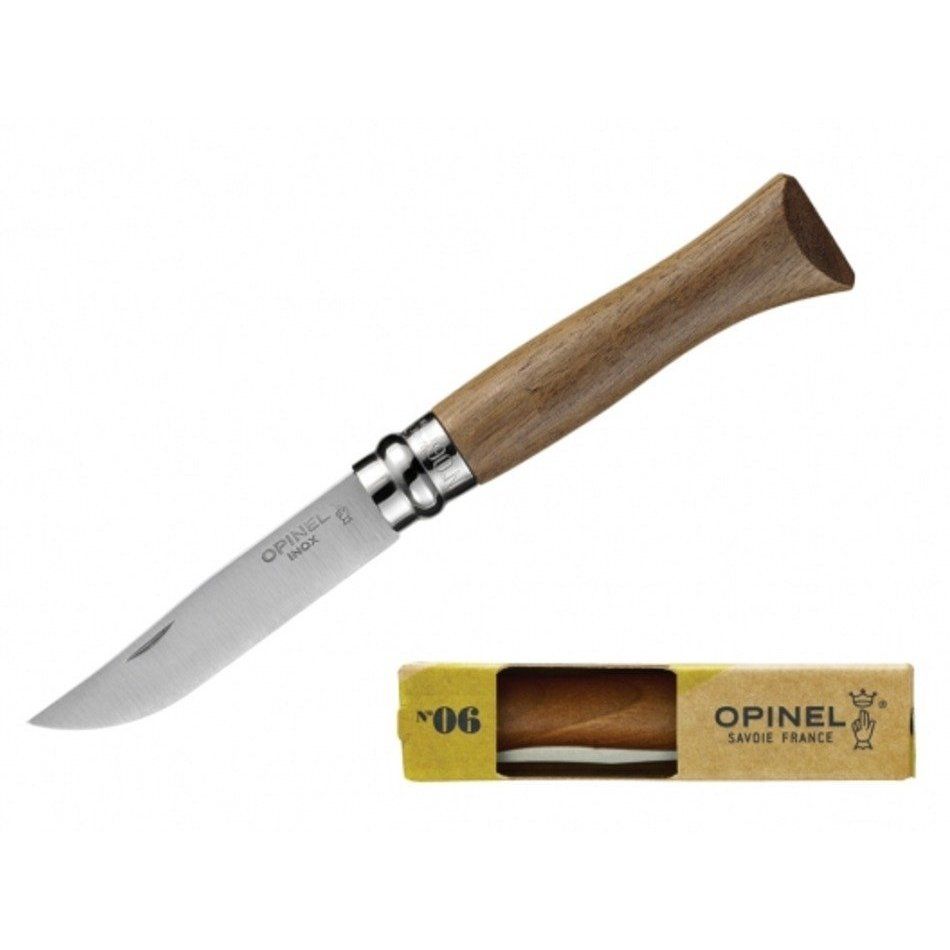 Нож Opinel №6, нержавеющая сталь, ореховая рукоять в картонной коробке в интернет-магазине art-steel.ru, фото