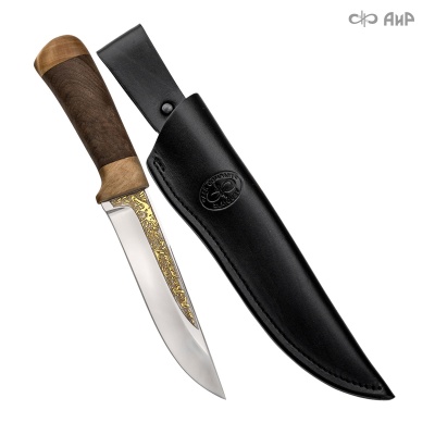 Универсальный нож Лиса подарочный, сталь ЭИ-107, рукоять кап в интернет-магазине art-steel.ru, фото