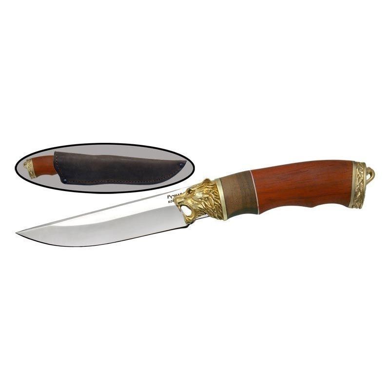 Туристический нож Шерхан, сталь 95Х18, рукоять дерево, латунь в интернет-магазине art-steel.ru, фото