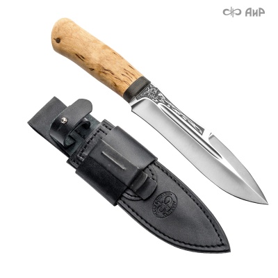 Универсальный нож Скорпион, сталь 95х18, рукоять карельская береза в интернет-магазине art-steel.ru, фото