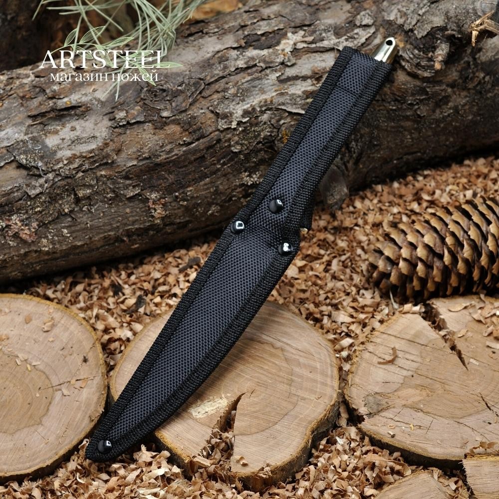 Туристический нож Скорпион, сталь 65Х13, рукоять дерево, латунь в интернет-магазине art-steel.ru, фото