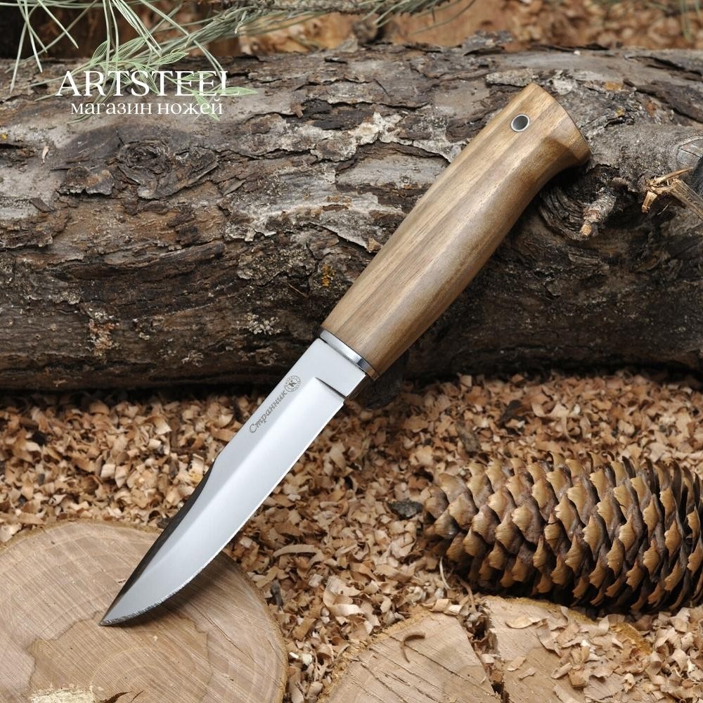 Охотничий нож Странник, сталь AUS8, рукоять дерево в интернет-магазине art-steel.ru, фото