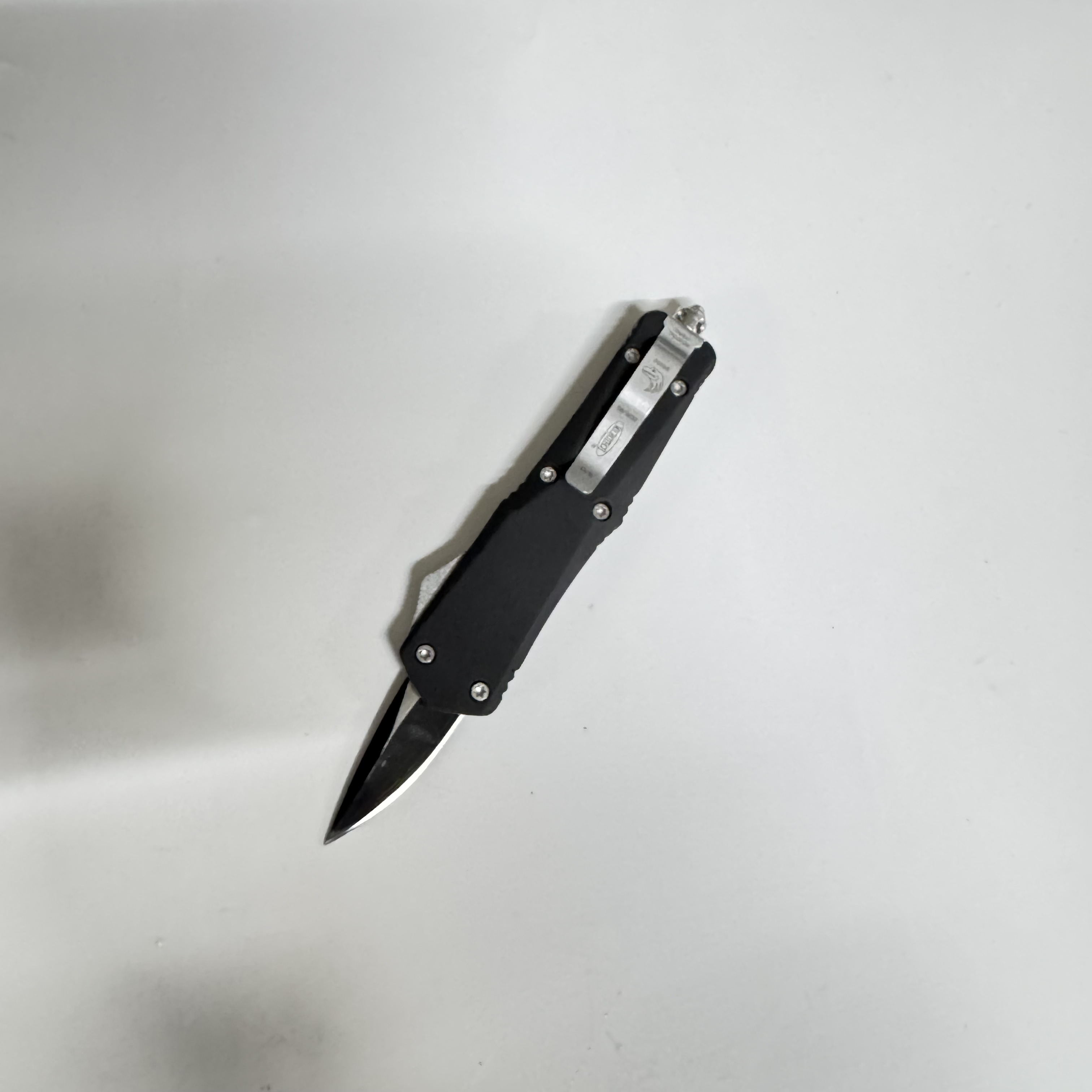 Автоматический складной нож Тирекс (фронтальный) с серрейтором, сталь 40х13, рукоять алюминий (уценка) в интернет-магазине art-steel.ru, фото