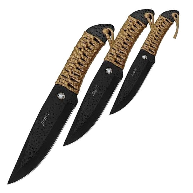 Метательный нож Дартс (набор 3шт), сталь 420, рукоять обмотка паракордом в интернет-магазине art-steel.ru, фото