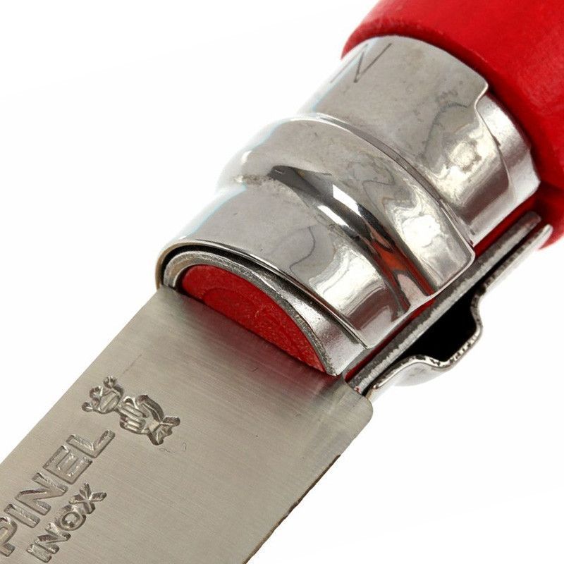 Нож Opinel №8 Trekking, нержавеющая сталь, кожаный темляк, красный в интернет-магазине art-steel.ru, фото