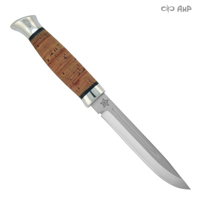 Универсальный нож Финка-3, сталь 95х18, рукоять береста алюминий в интернет-магазине art-steel.ru, фото