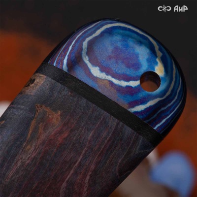 Универсальный нож Лиса, сталь Elmax, ZlaTi, рукоять стабилизированная карельская береза в интернет-магазине art-steel.ru, фото