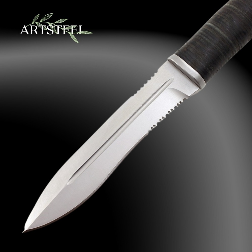 Нож Тень, сталь AUS8, рукоять натуральная кожа в интернет-магазине art-steel.ru, фото