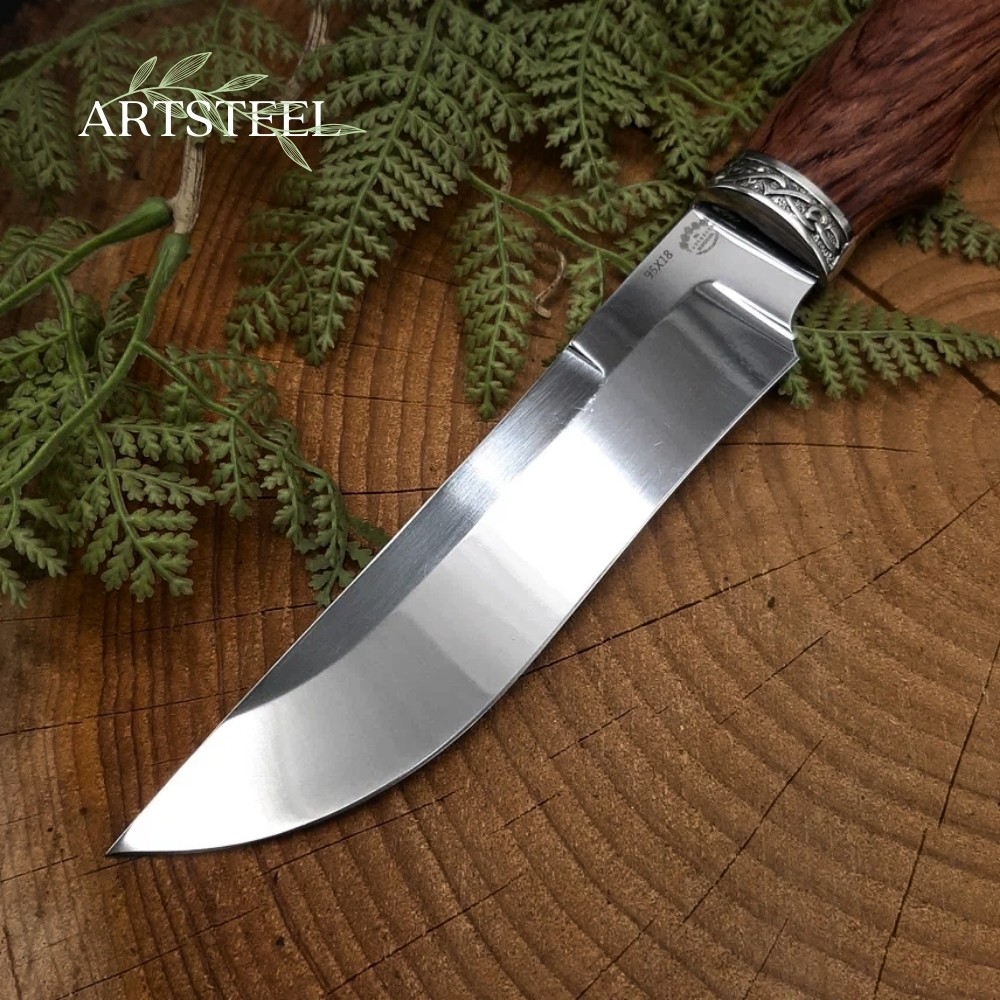 Нож Путина из стали 95Х18, рукоять литье мельхиор, Бубинга, в интернет-магазине art-steel.ru, фото