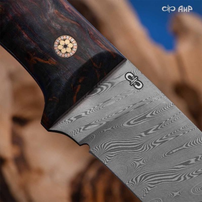 Универсальный нож Лиса ЦМ, сталь ZDI 1016, рукоять стабилизированная карельская береза в интернет-магазине art-steel.ru Универсальный нож Лиса ЦМ, сталь ZDI 1016, рукоять стабилизированная карельская береза в интернет-магазине art-steel.ru, фото