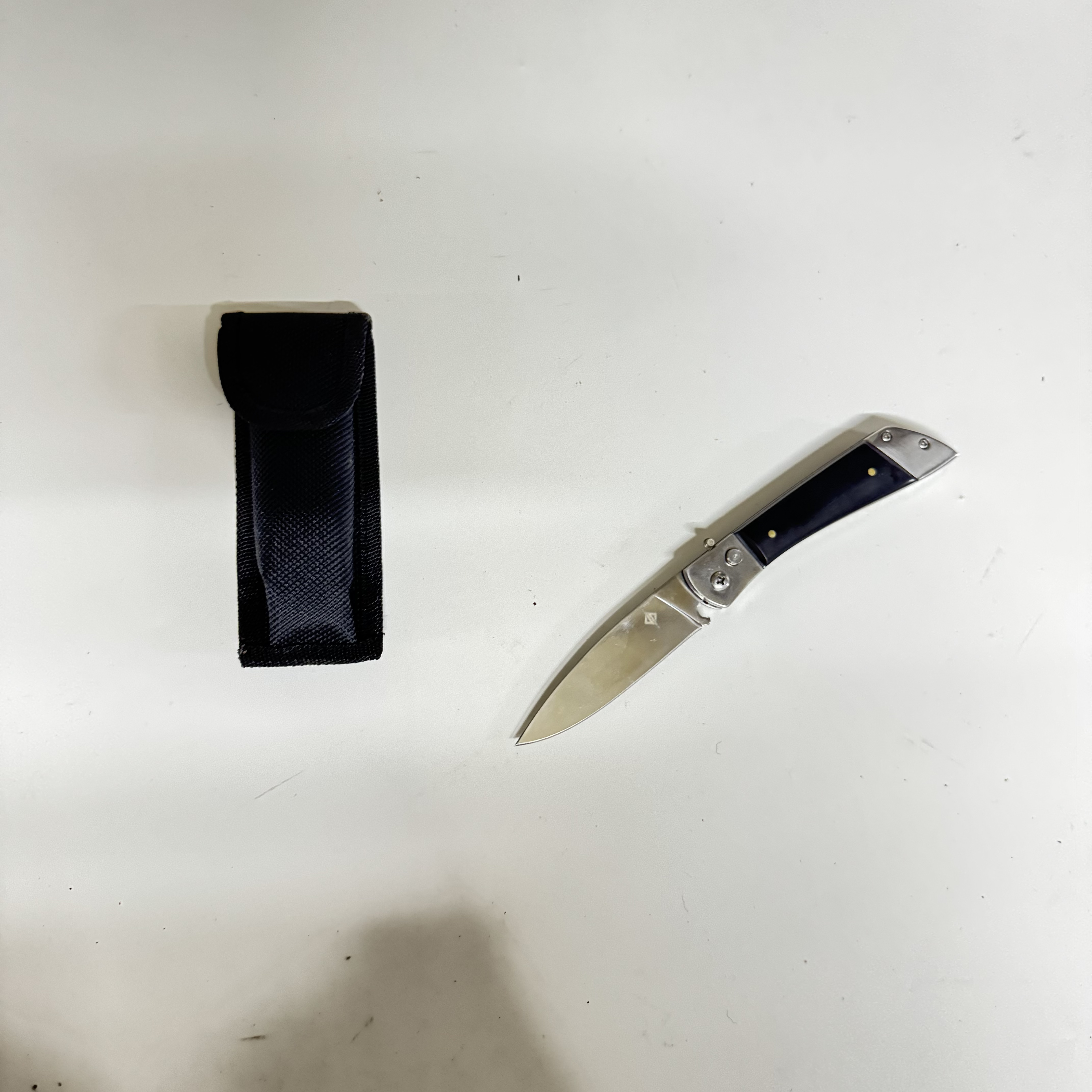 Автоматический складной нож Scout (кнопочный), сталь 65Х13, рукоять металл, смола (уценка) в интернет-магазине art-steel.ru, фото