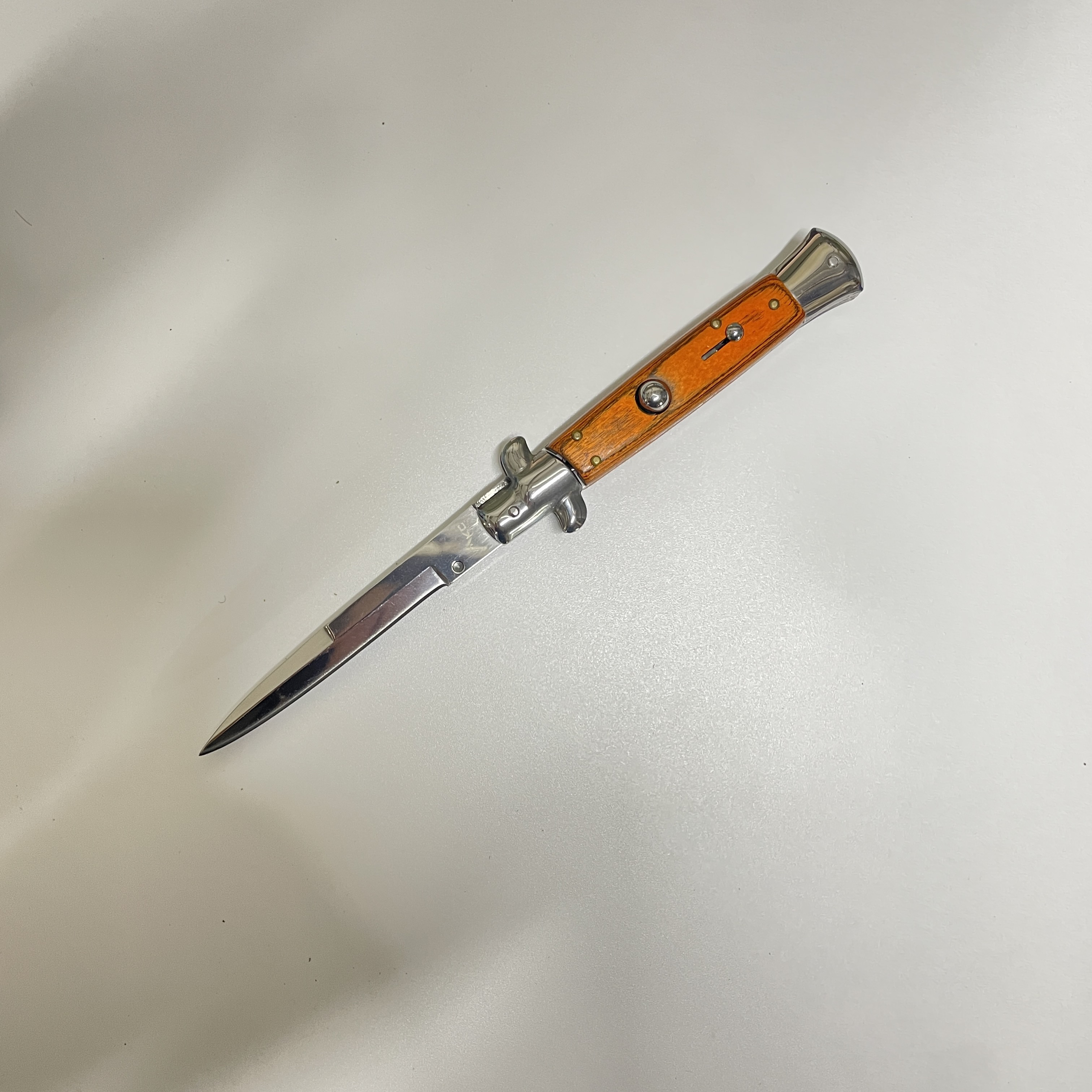 Автоматический складной нож Advisor, сталь 65Х13, рукоять дерево, сталь в интернет-магазине art-steel.ru, фото