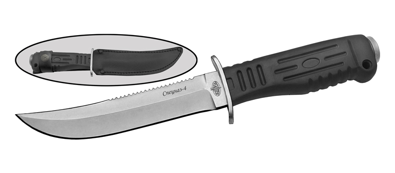 Универсальный нож Спецназ-4 с кожаным чехлом, сталь AUS8, рукоять эластрон в интернет-магазине art-steel.ru Универсальный нож Спецназ-4 с кожаным чехлом, сталь AUS8, рукоять эластрон в интернет-магазине art-steel.ru, фото