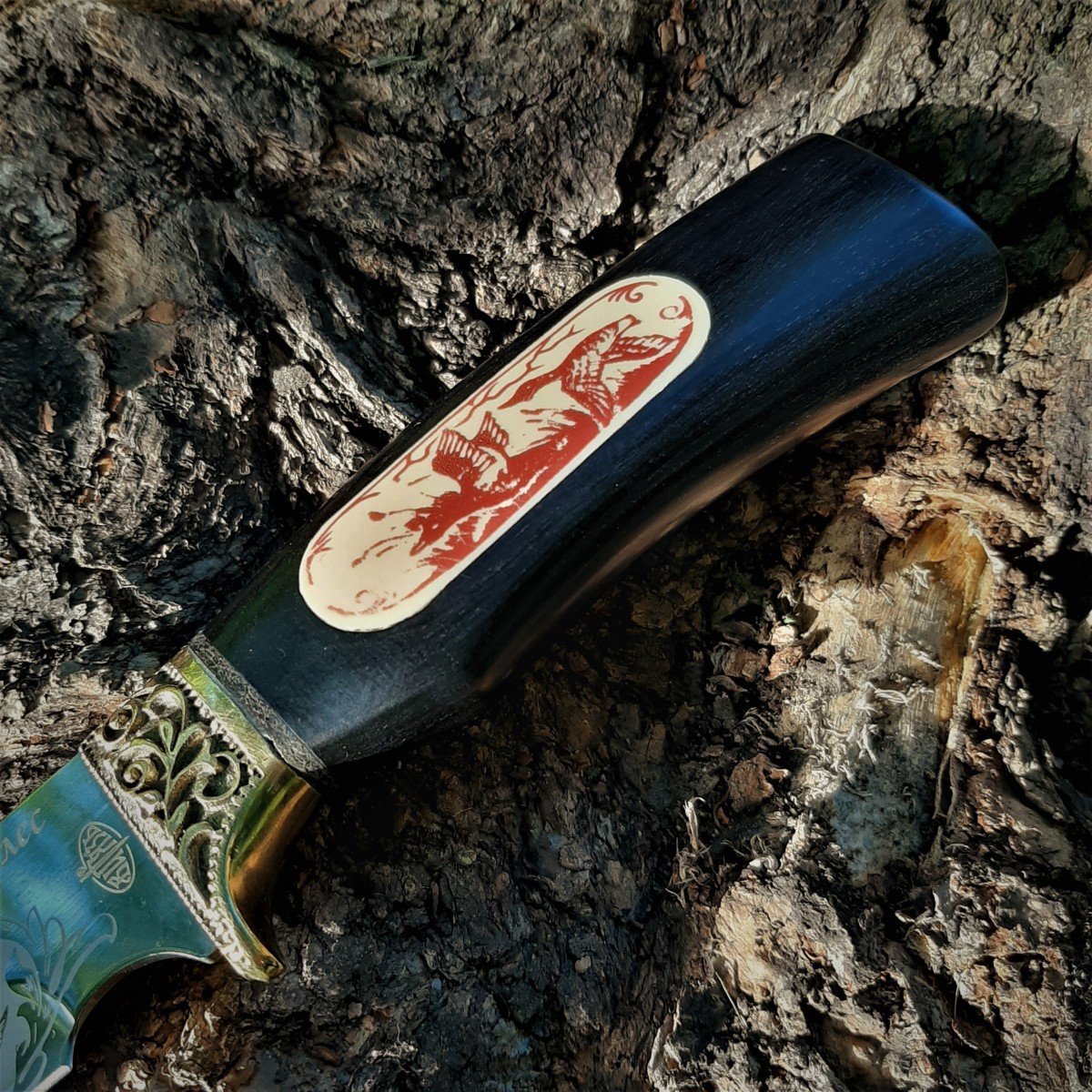 Туристический нож Велес, сталь 65Х13, рукоять дерево, латунь в интернет-магазине art-steel.ru, фото