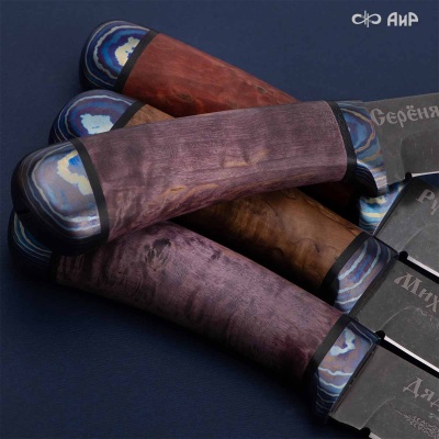 Универсальный нож Лиса, сталь Elmax, ZlaTi, рукоять стабилизированная карельская береза в интернет-магазине art-steel.ru Универсальный нож Лиса, сталь Elmax, ZlaTi, рукоять стабилизированная карельская береза в интернет-магазине art-steel.ru, фото