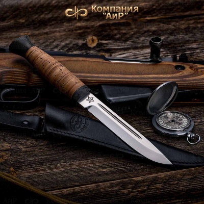 Универсальный нож Финка-3, сталь 100х13м, рукоять береста в интернет-магазине art-steel.ru, фото