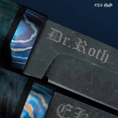 Универсальный нож Лиса, сталь Elmax, ZlaTi, рукоять стабилизированная карельская береза в интернет-магазине art-steel.ru Универсальный нож Лиса, сталь Elmax, ZlaTi, рукоять стабилизированная карельская береза в интернет-магазине art-steel.ru, фото