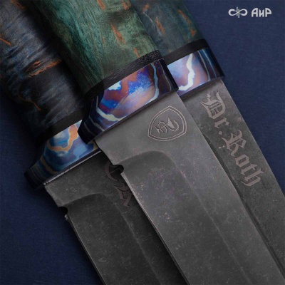 Универсальный нож Лиса, сталь Elmax, ZlaTi, рукоять стабилизированная карельская береза в интернет-магазине art-steel.ru Универсальный нож Лиса, сталь Elmax, ZlaTi, рукоять стабилизированная карельская береза в интернет-магазине art-steel.ru, фото