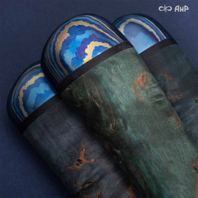 Универсальный нож Лиса, сталь Elmax, ZlaTi, рукоять стабилизированная карельская береза в интернет-магазине art-steel.ru Универсальный нож Лиса, сталь Elmax, ZlaTi, рукоять стабилизированная карельская береза в интернет-магазине art-steel.ru, фото