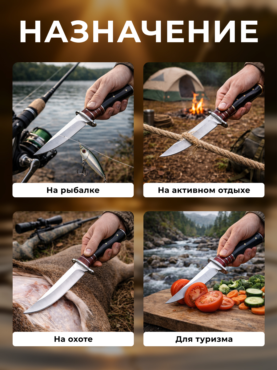 Охотничий нож Atabey, сталь 65х13, рукоять бакелит, сталь в интернет-магазине art-steel.ru, фото