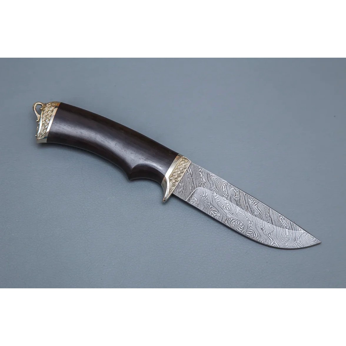 Нож Егерь из дамасской стали, рукоять черное дерево, литьё мельхиор в интернет-магазине art-steel.ru Нож Егерь из дамасской стали, рукоять черное дерево, литьё мельхиор в интернет-магазине art-steel.ru, фото