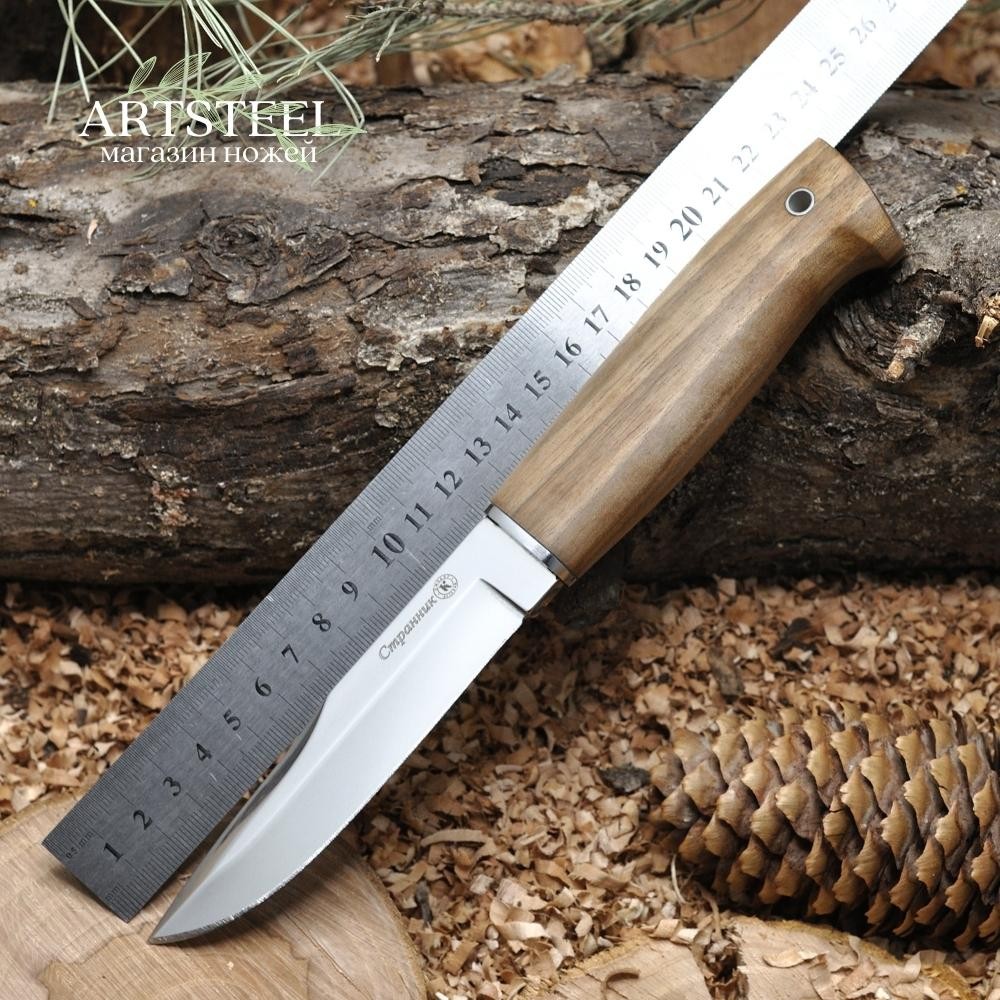 Охотничий нож Странник, сталь AUS8, рукоять дерево в интернет-магазине art-steel.ru, фото