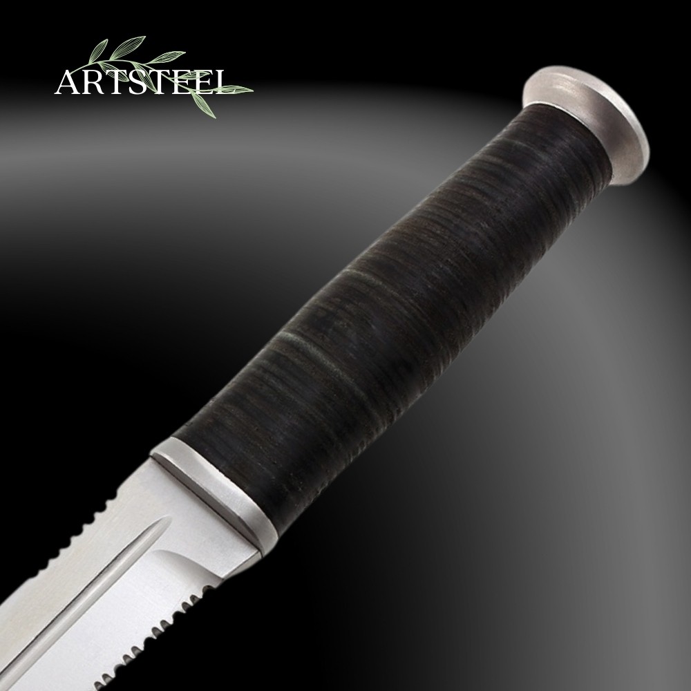 Нож Тень, сталь AUS8, рукоять натуральная кожа в интернет-магазине art-steel.ru, фото