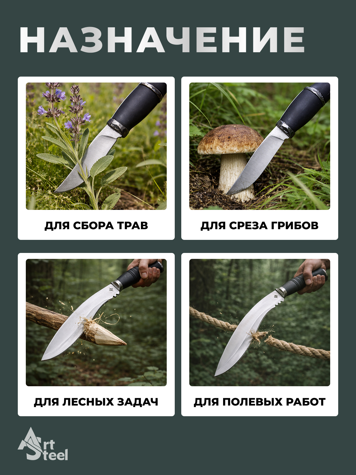 Кукри Harpy, сталь 40х13, длина лезвия 195 мм в интернет-магазине art-steel.ru, фото