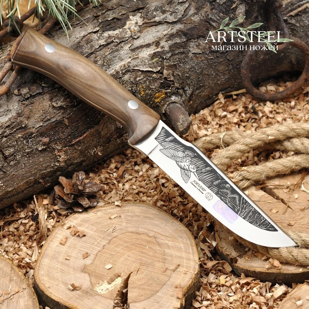Нож Бекас-2 AUS-8 художественно оформленный в интернет-магазине art-steel.ru, фото