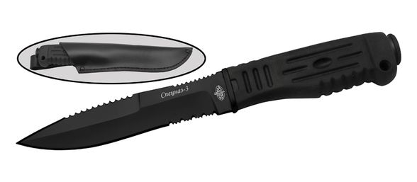 Универсальный нож Спецназ-3 с кожаным чехлом, сталь У8, рукоять эластрон в интернет-магазине art-steel.ru Универсальный нож Спецназ-3 с кожаным чехлом, сталь У8, рукоять эластрон в интернет-магазине art-steel.ru, фото