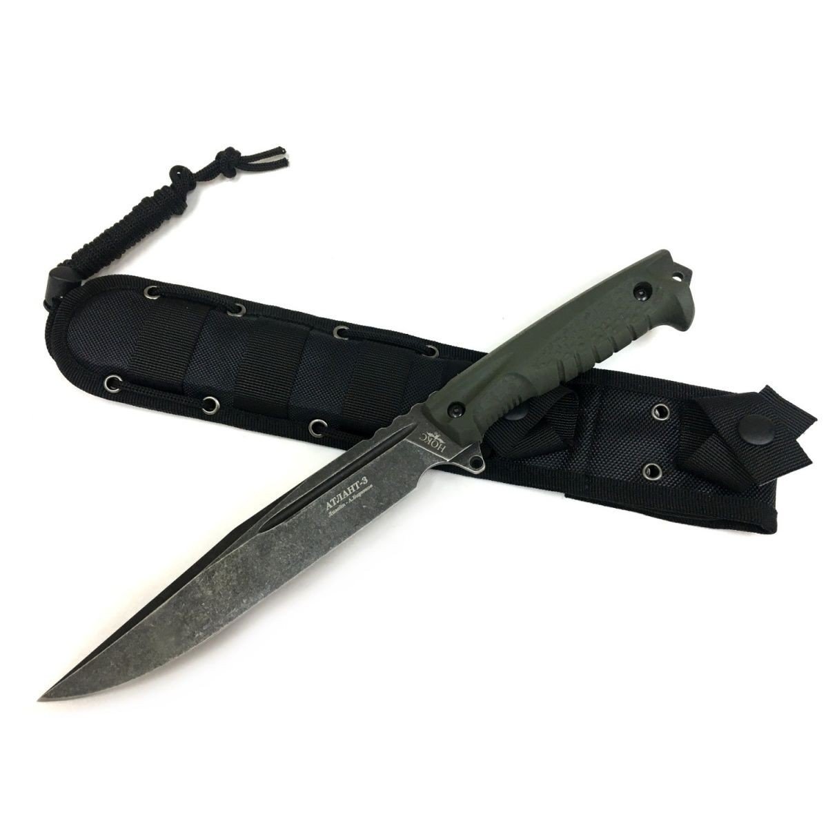 Охотничий нож Атлант-3, сталь AUS8, рукоять резина в интернет-магазине art-steel.ru, фото