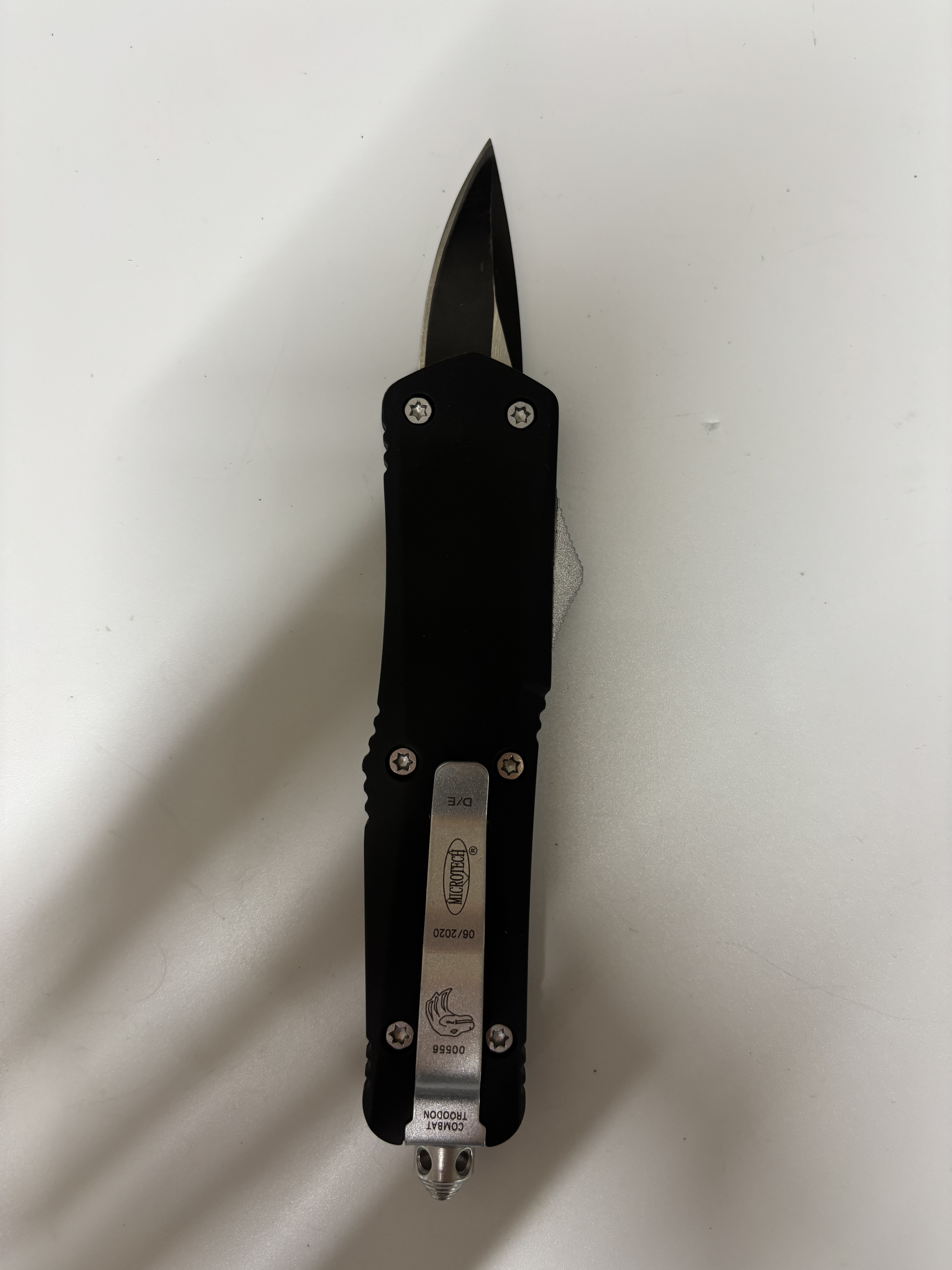 Автоматический складной нож Тирекс (фронтальный) с серрейтором, сталь 40х13, рукоять алюминий (уценка) в интернет-магазине art-steel.ru, фото