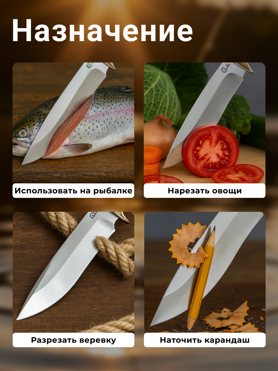 Нож Близнец из стали 95х18, рукоять венге, литьё мельхиор в интернет-магазине art-steel.ru, фото