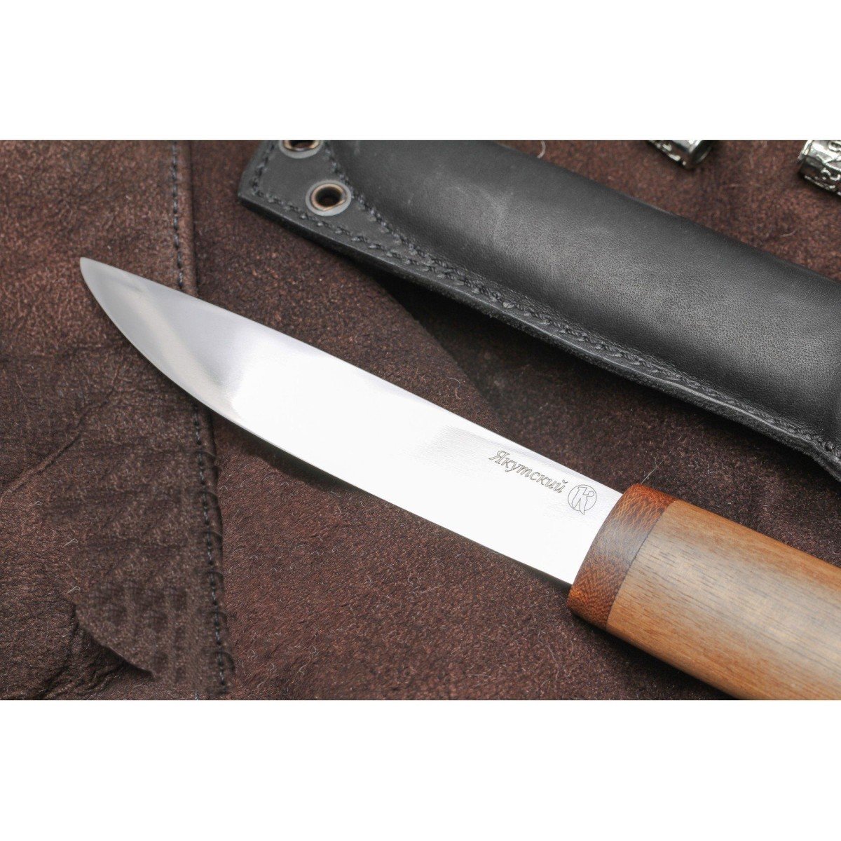 Туристический нож Якутский, сталь AUS8, рукоять дерево в интернет-магазине art-steel.ru, фото