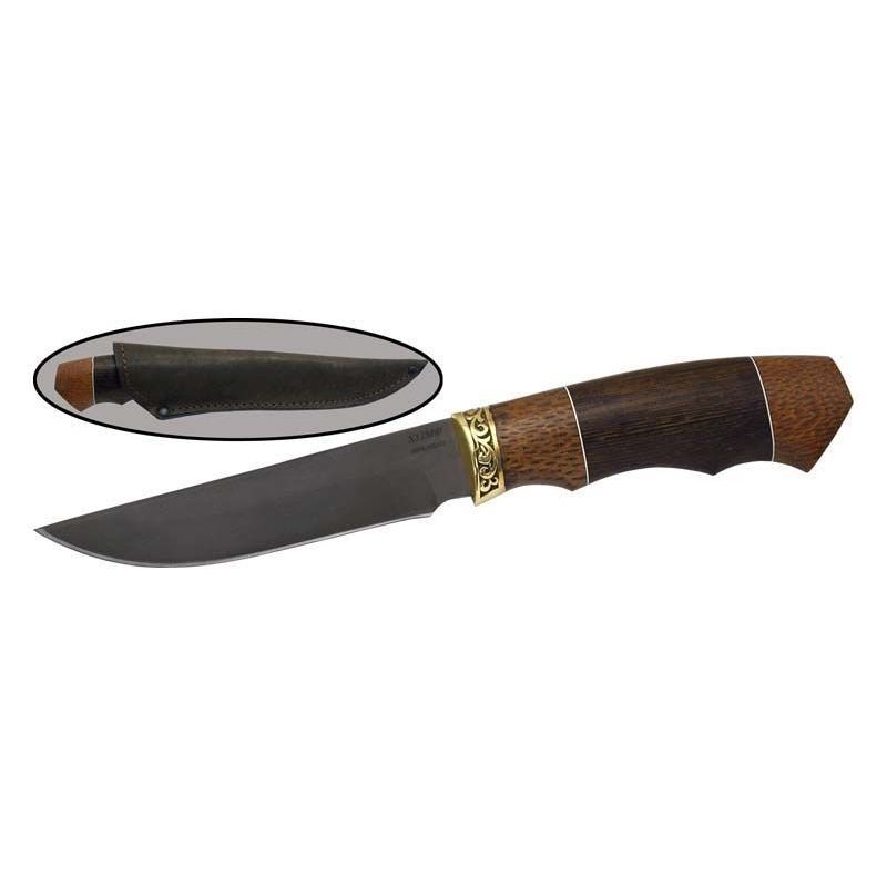 Туристический нож Шерхан, сталь Х12МФ, рукоять дерево, латунь в интернет-магазине art-steel.ru, фото