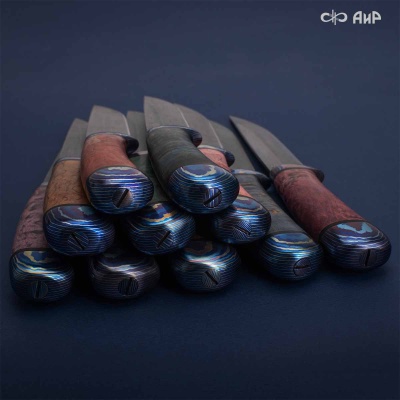 Универсальный нож Лиса, сталь Elmax, ZlaTi, рукоять стабилизированная карельская береза в интернет-магазине art-steel.ru Универсальный нож Лиса, сталь Elmax, ZlaTi, рукоять стабилизированная карельская береза в интернет-магазине art-steel.ru, фото