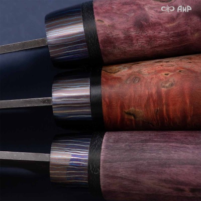 Универсальный нож Лиса, сталь Elmax, ZlaTi, рукоять стабилизированная карельская береза в интернет-магазине art-steel.ru Универсальный нож Лиса, сталь Elmax, ZlaTi, рукоять стабилизированная карельская береза в интернет-магазине art-steel.ru, фото