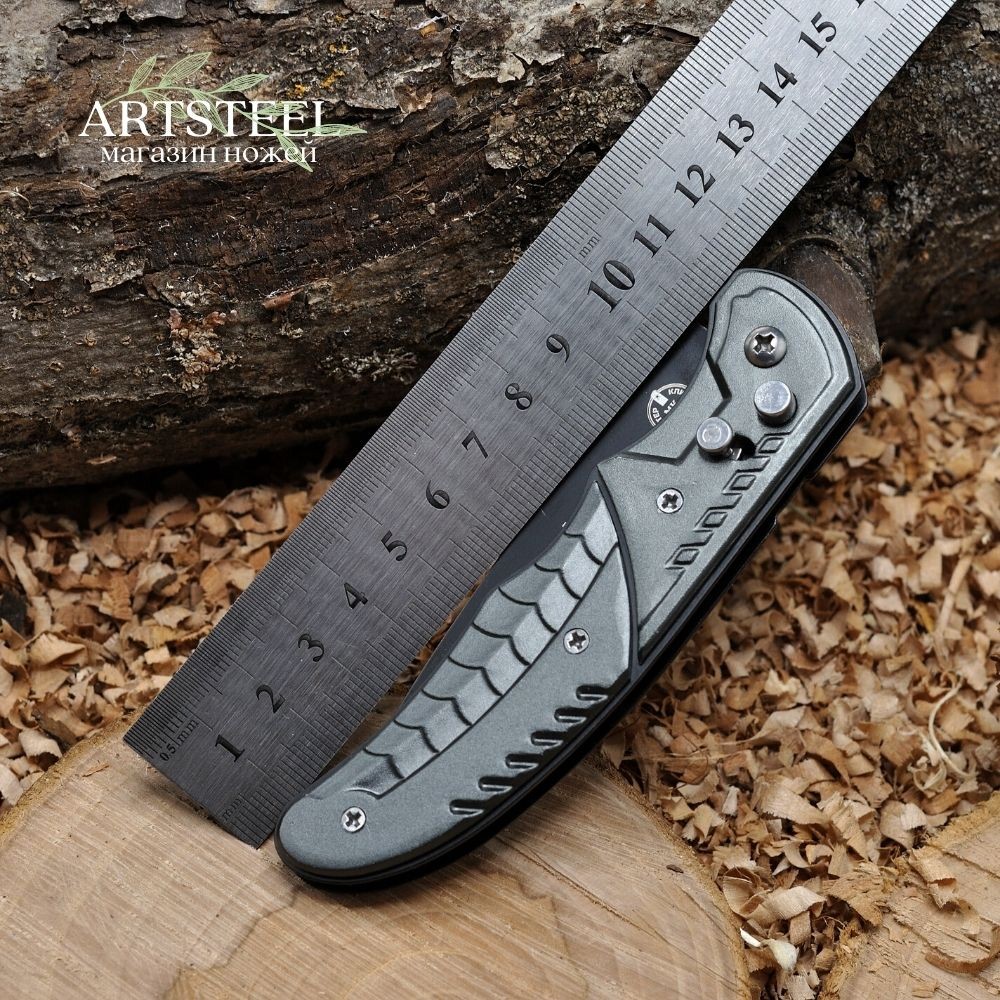 Автоматический складной нож МиГ (кнопочный), сталь 420, рукоять алюминий в интернет-магазине art-steel.ru, фото