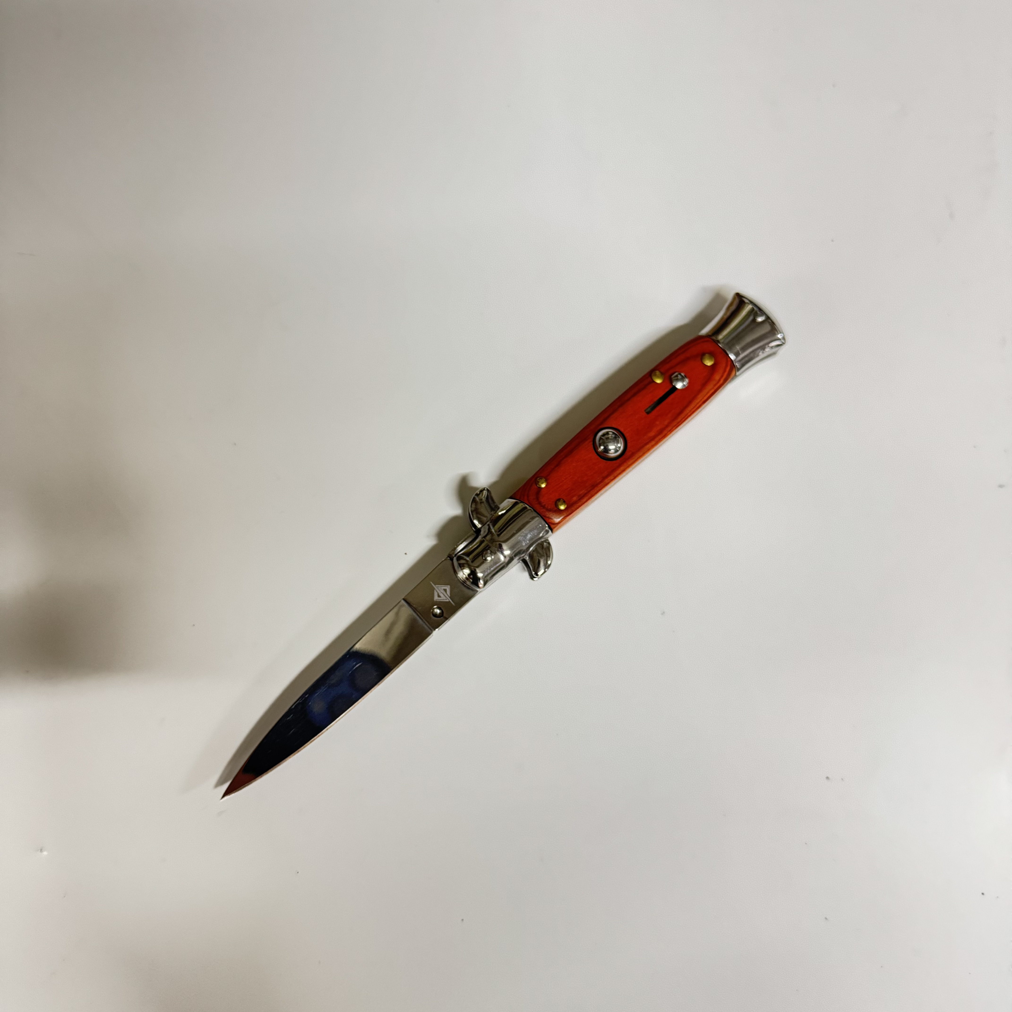 Автоматический складной нож Advisor, сталь 65Х13, рукоять дерево, сталь (уценка) в интернет-магазине art-steel.ru, фото